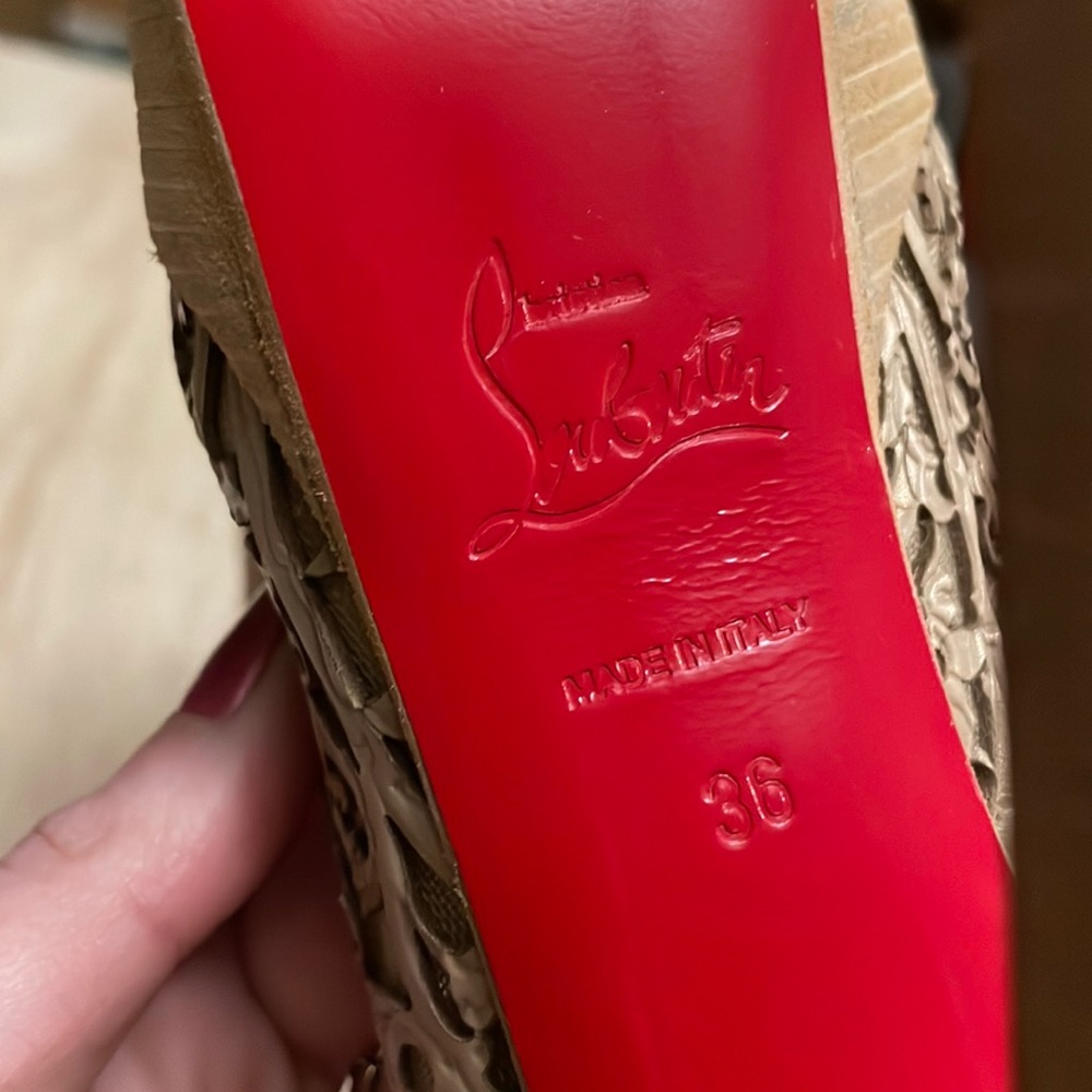 Louboutin Pampas 150MM Nude Laser Cut - 36 - Picture 9 of 9